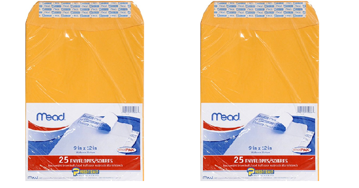Mead Envelopes, Press-It Seal-It, 9 x 12 Inches (25 Per Pack) Only $1.75! (Reg. $11.84)