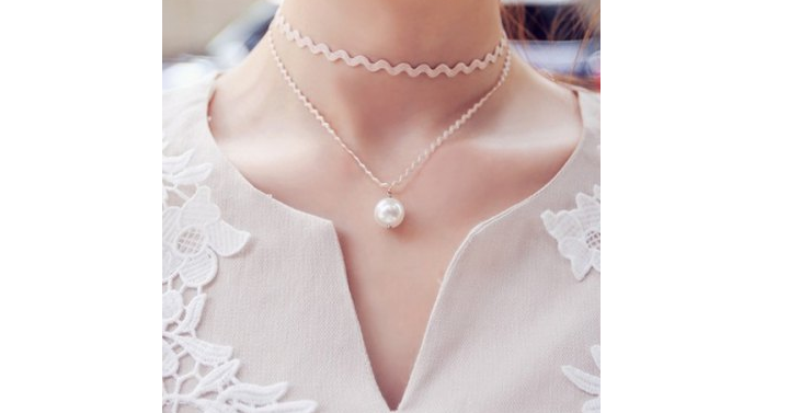 Women’s Pearl Wave Double-Layered Necklace Only $1.70 Shipped!
