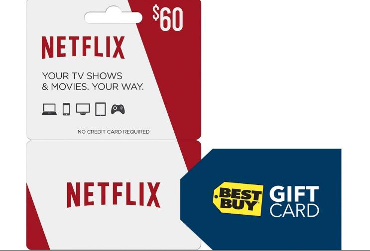 FREE $5 Best Buy Gift Card when you buy $60+ Netflix Gift Cards!