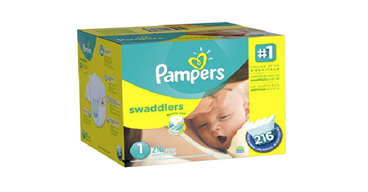 Pampers Swaddlers Newborn Diapers Size 1 (216 Count) Only $17.47 Shipped! Stock up Price!