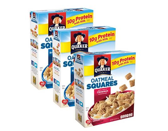 Quaker Oatmeal Squares Breakfast Cereal Variety Pack, 43.5 Oz – Only $5.99!