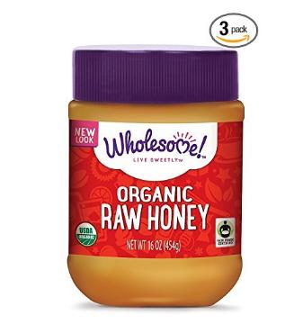 Wholesome Sweeteners Organic Fair Trade Raw Honey, 16 Ounce Jars (Pack of 3) – Only $19.89!