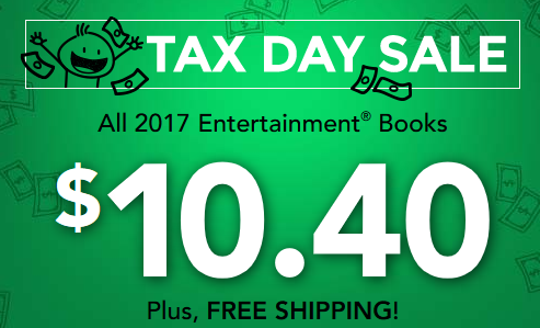 Tax Day Sale! All Entertainment Books $10.40 + Free Shipping! Think Vacation Destinations!