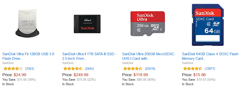 Save up to 35% on select SanDisk memory products! Priced from $12.99!
