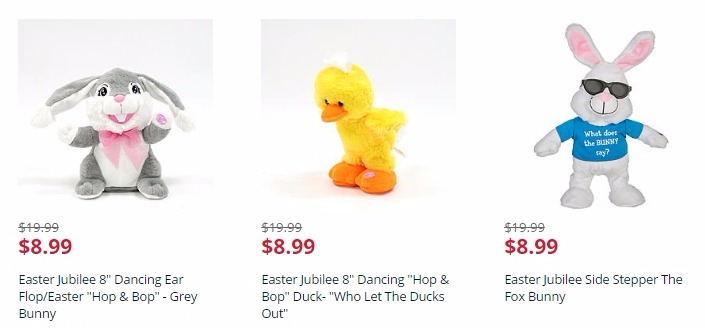 Up to 50% Off Easter + $10 SYWR Points With $20 Easter Purchase! Dancing Easter Plushes Only $8.99!
