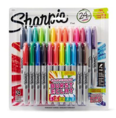 Sharpie Color Burst Permanent Markers, Fine Point, Assorted Colors, 24-Count – Only $11.04!