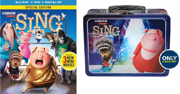 SING Blu-ray/DVD/HD Digital Only $12.99! (Reg. $24.99) Plus, FREE SING Lunch Box Included!!