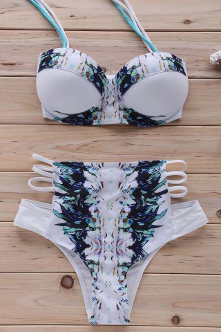 Alluring High Waisted Halter Printed Bikini Set For Women – Just $7.46! Free shipping!