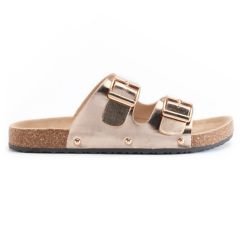 Kohl’s 30% off! Earn Kohl’s Cash! Stack Codes! Free shipping! Mudd Women’s Double Buckle Slide Sandals – Just $9.79! Rose Gold and Silver!