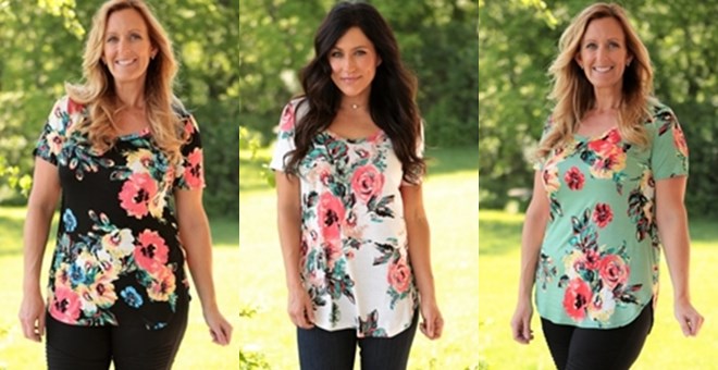 Spring Floral Tee from Jane – Just $17.99! Includes plus sizes!
