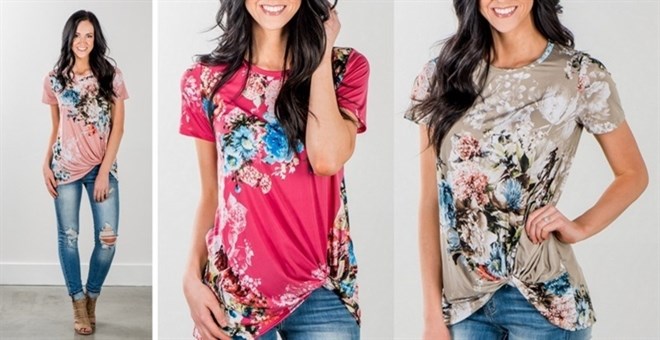 Floral Top with Side Knot from Jane – Just $24.99!