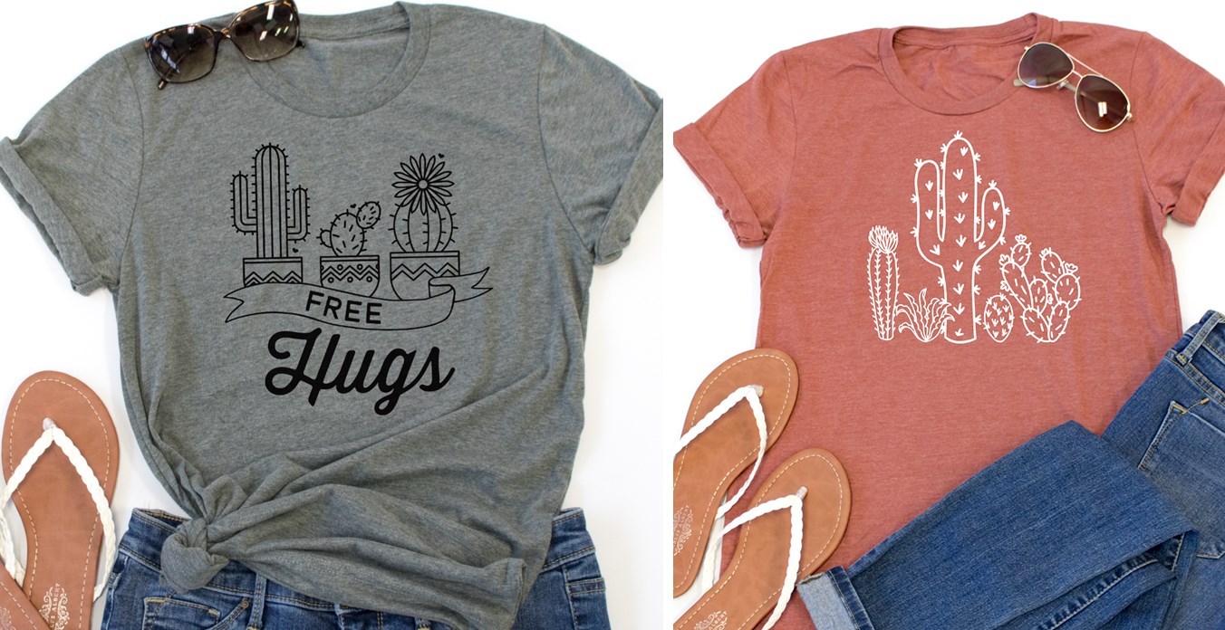 Free Hugs & Cactus Tees – Just $13.99!