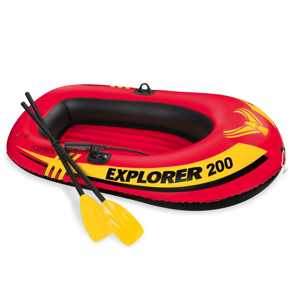 Intex Explorer 200 2-Person Inflatable Boat Set with French Oars and Mini Air Pump – Just $18.98!