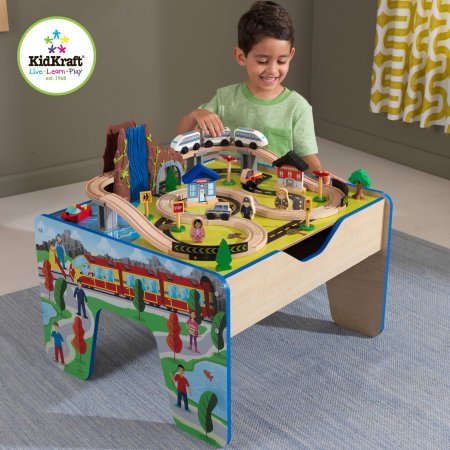 KidKraft Rapid Waterfall Train Set 48 pcs and Wooden Table—$56.58 + Free Pickup!