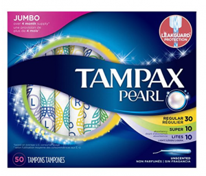 Tampax Pearl Plastic Tampons Variety Pack 50-Count Just $4.77 As Add-On!