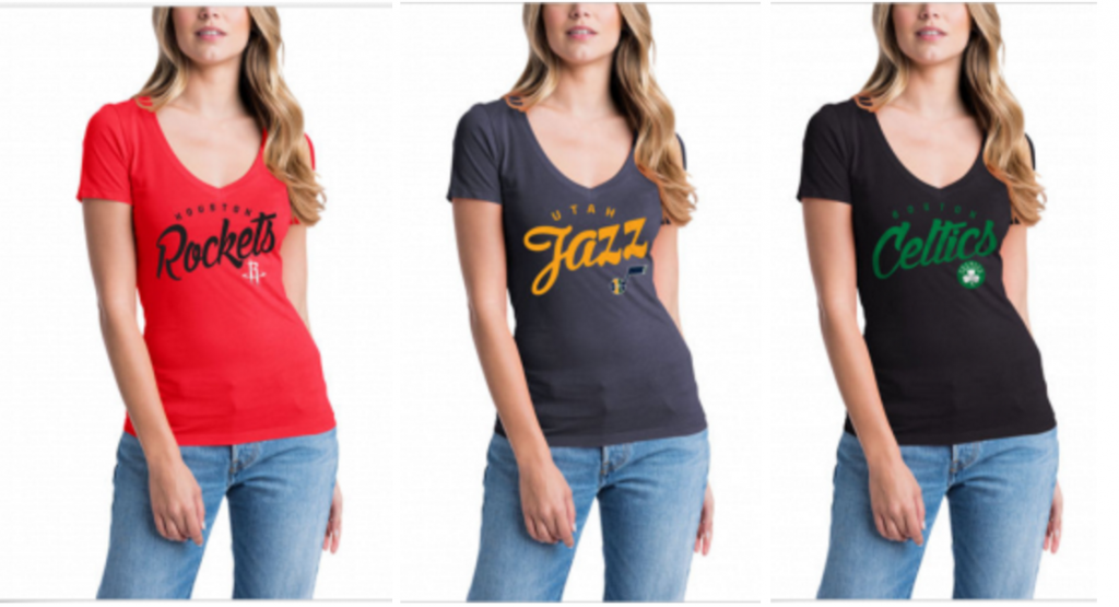 NBA 5th & Ocean Women’s V-Neck Tee Just $17.99! Perfect For The Playoffs!