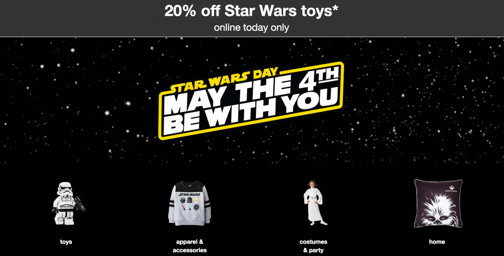 Target: 20% Off ALL Star Wars Toys Today Only!