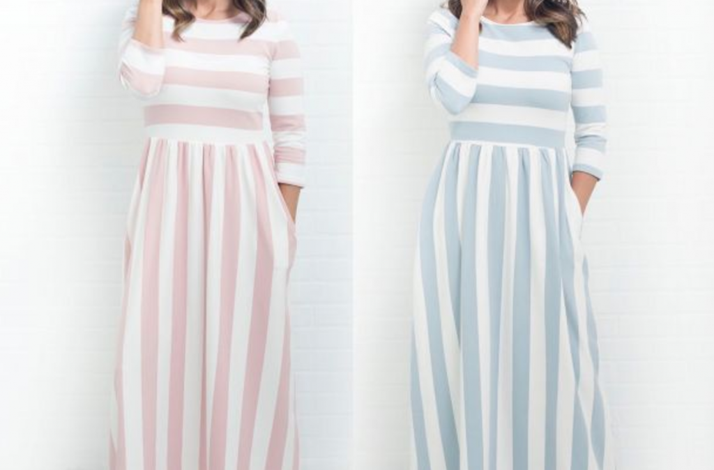 Heather Striped Maxi In 3 Colors Just $24.99!
