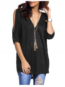 Cold Shoulder Asymmetrical Blouse Just $7.52 Shipped!