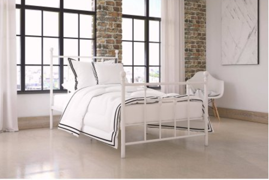 Dorel Home Manila White Metal Twin Bed Just $44.59 With In-Store Pickup!