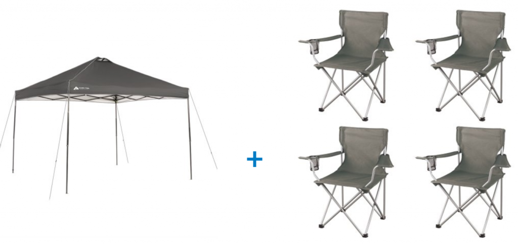 Ozark Trail Instant 10×10 Straight Leg Canopy with 4 Chairs Just $89.00!