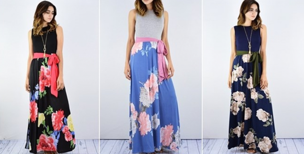 Floral Maxi Dress With Sash Just $29.99! (Reg. $79.99)