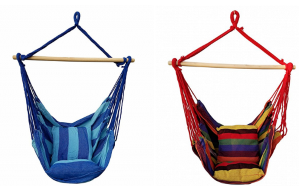 Super Comfy Striped Hanging Rope Chair Just $23.99!