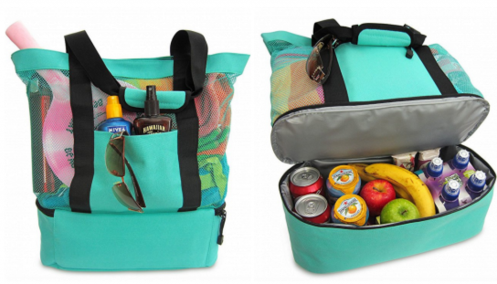 Mesh Beach Tote Bag with Insulated Picnic Cooler Just $28.95! Perfect For The Beach!