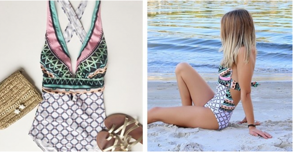 Gorgeous Printed Keyhole One Piece Just $22.99!