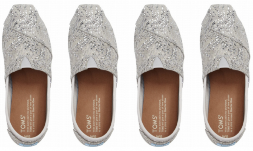 TOMS Classic Lace Glitz Slip-On Shoe In Wide Width Just $24.34!