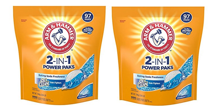 Arm & Hammer 2-IN-1 Laundry Detergent Power Paks, 97 Count—$8.27 Shipped!