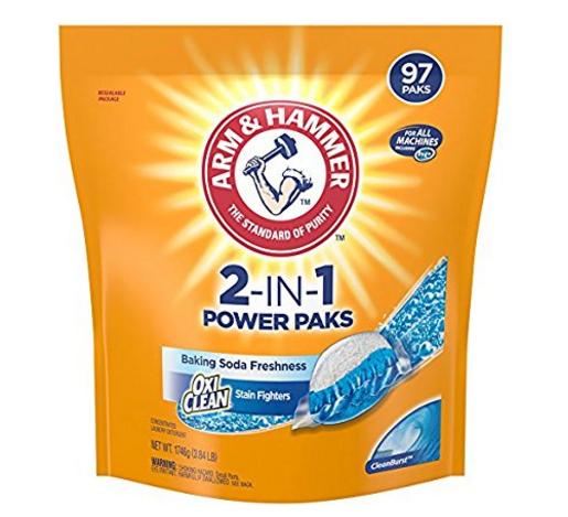 Arm & Hammer 2-IN-1 Laundry Detergent Power Paks, 97 Count – Only $8.27!
