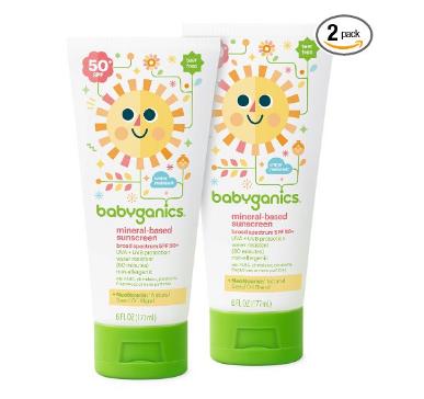 Babyganics Mineral-Based Baby Sunscreen Lotion, SPF 50, 6oz Tube (Pack of 2) – Only $13.99!