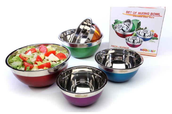 Alphabetdeal Koolulu 5 Piece Stainless Steel Mixing Bowl Set – Only $19.99!