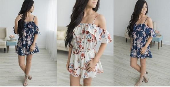 Floral Ruffle Romper – Only $21.99!