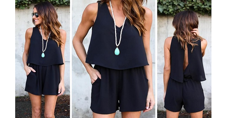 Little Black Lightweight Romper ONLY $17.99 – Today Only!