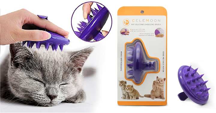 Amazon: Celemoon Silicone Washable Cat Grooming Massage Brush Only $6.99!