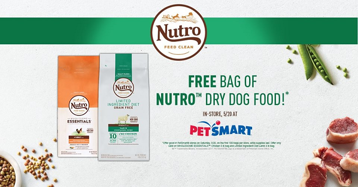 PetSmart: FREE Bag of NUTRO Dry Dog Food – May 20th!