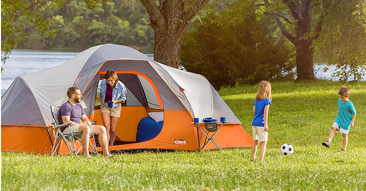 Core 9 Person Extended Dome Tent (16’x9′) Only $99.70! (Reg $179.99)