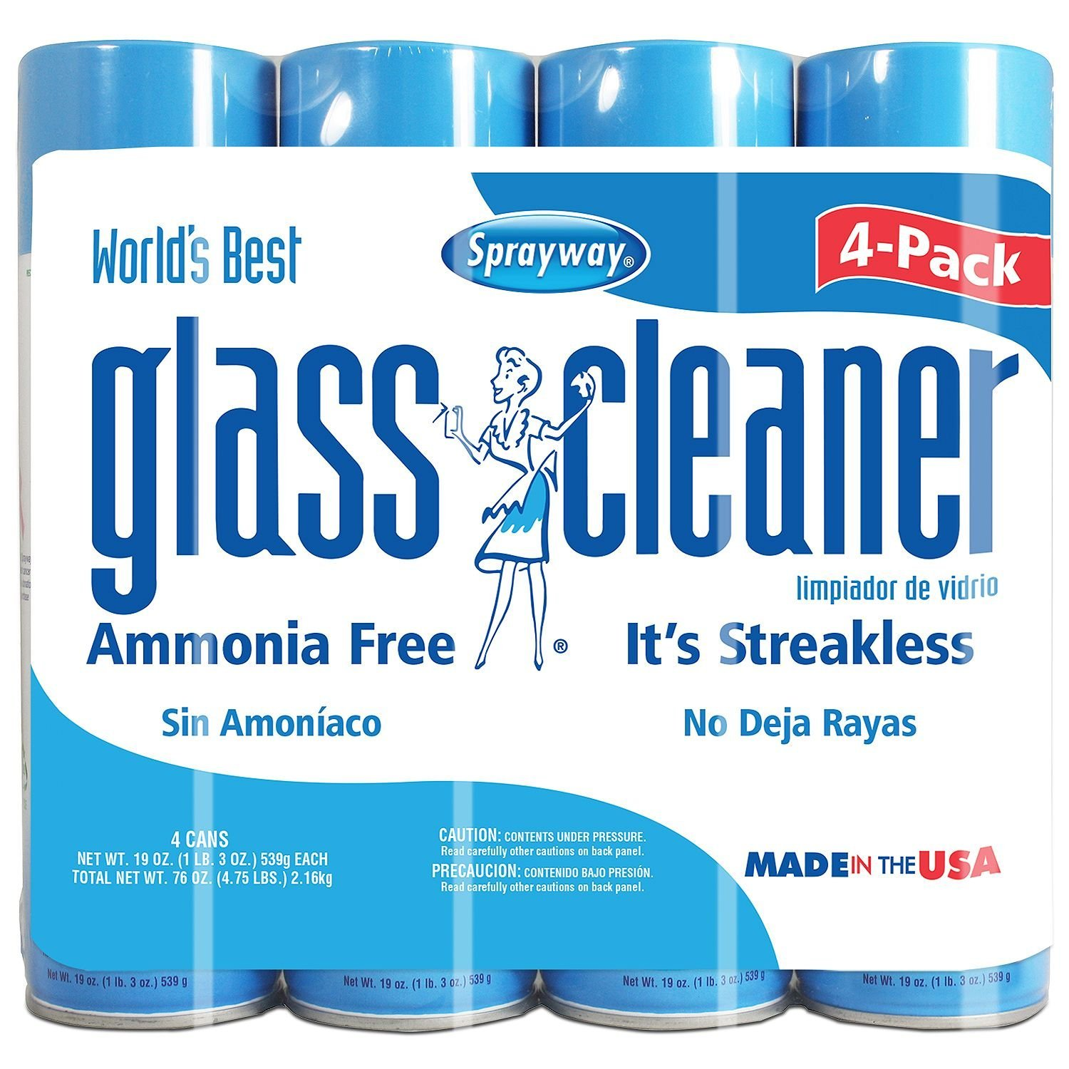Sprayway Glass Cleaner 19oz Cans (4 Pack) Only $7.54! Ammonia Free – No Noxious Fumes!
