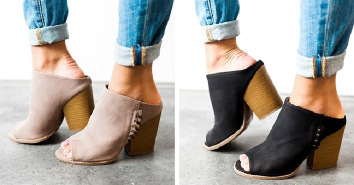 Jane: Open Toe Mules (3 Colors) Only $19.99!