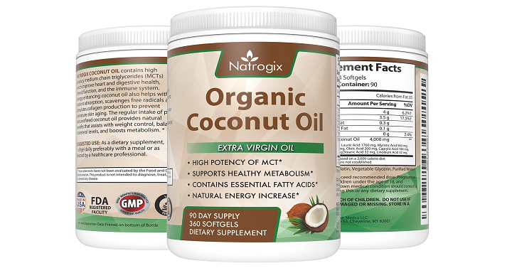 Amazon: 100% Organic Virgin Coconut Oil Softgels (360 Count) Only $14.99!