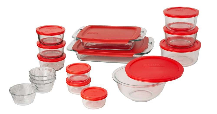 Pyrex Easy Grab 28-Piece Glass Bakeware and Food Storage Set Only $31.79!