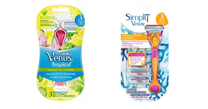 Gillette Simply Venus Refillable 3 Blade Razor with 4 Cartridges Only $2.49!