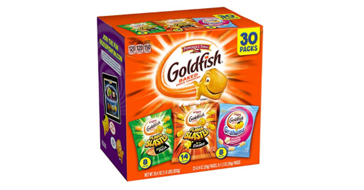 Pepperidge Farm Goldfish Variety Pack Bold Mix, (Box of 30 bags) Only $7.48 Shipped!
