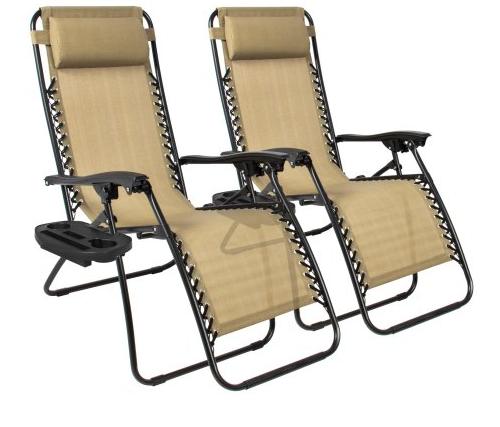 Zero Gravity Chairs Case Of (2) Tan Lounge Patio Chairs – Only $69.94 Shipped!