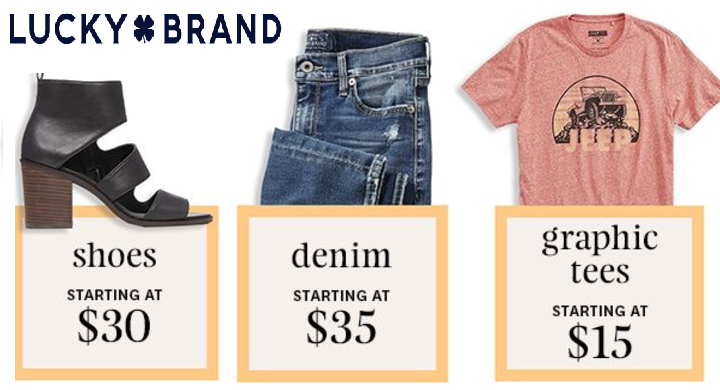 RUN! Lucky Brand Flash Sale Starts Now! Lucky Jeans for Only $35 (Reg. $119), Shoes for $30 and More!