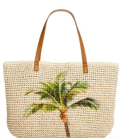 Style & Co Palm Tree Straw Beach Bag Tote – Only $15.99!