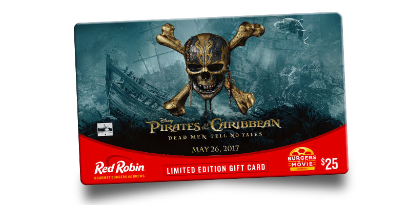 Buy a $25 Red Robin Gift and Get a FREE Pirates of the Caribbean Movie Ticket!