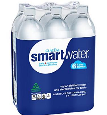 Glaceau Smartwater Vapor Distilled Water, 33.8 Ounce (Pack of 6) – Only $8.24!